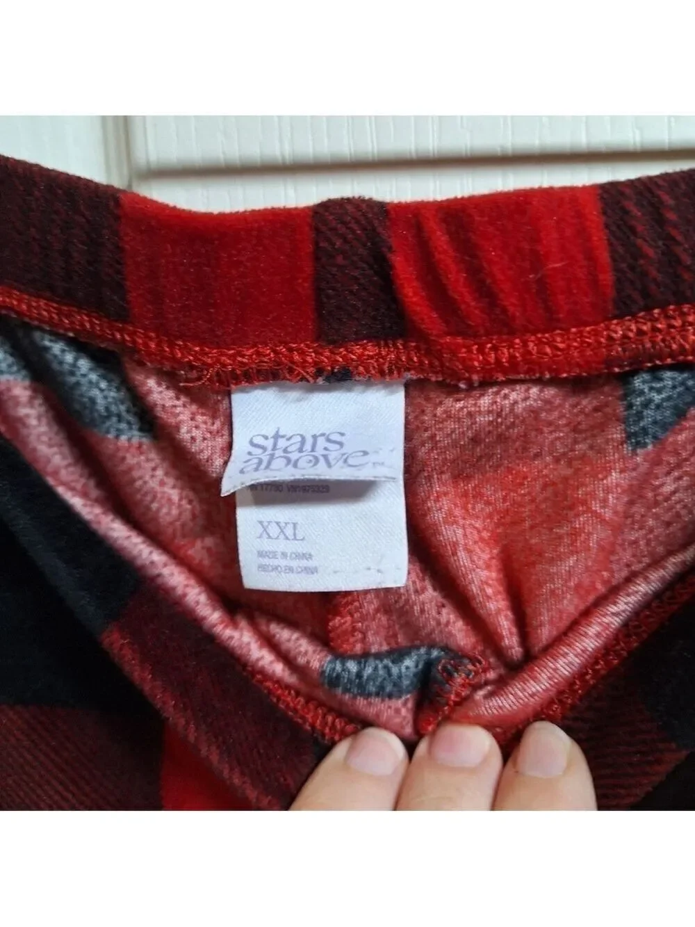 Stars Above Red Black Plaid Pajama Pants XXL